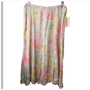 Susan Bristol Skirt Midi Sz 14 Floral Multicolor Paradise Blooms Silk Lined NEW